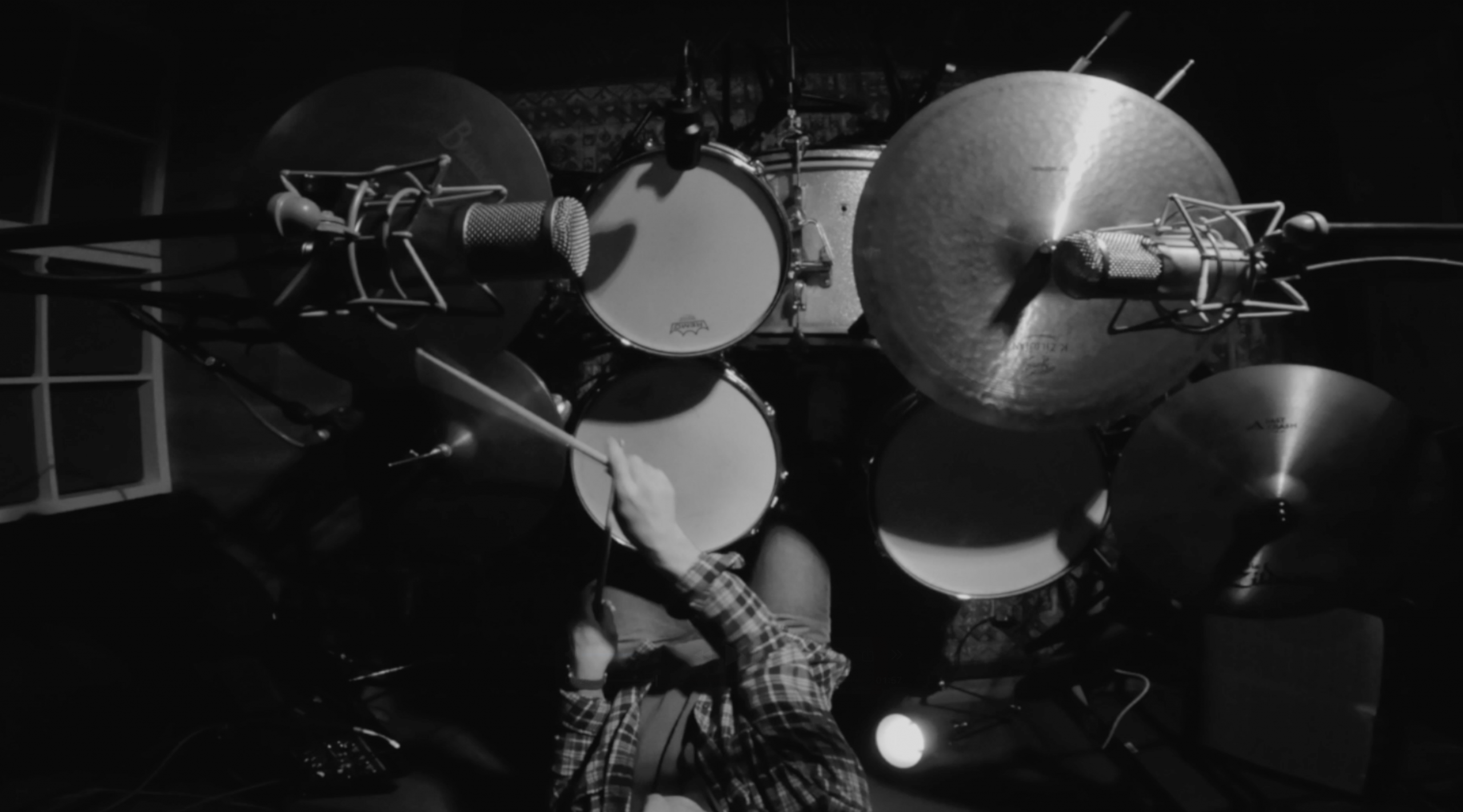 drum recording session at Amen Studio in Bristol